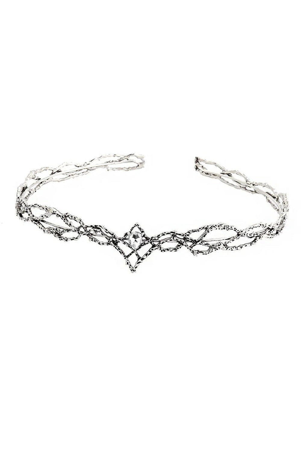 Aesthetic Elves Crown Tiara Silver White Shoptery