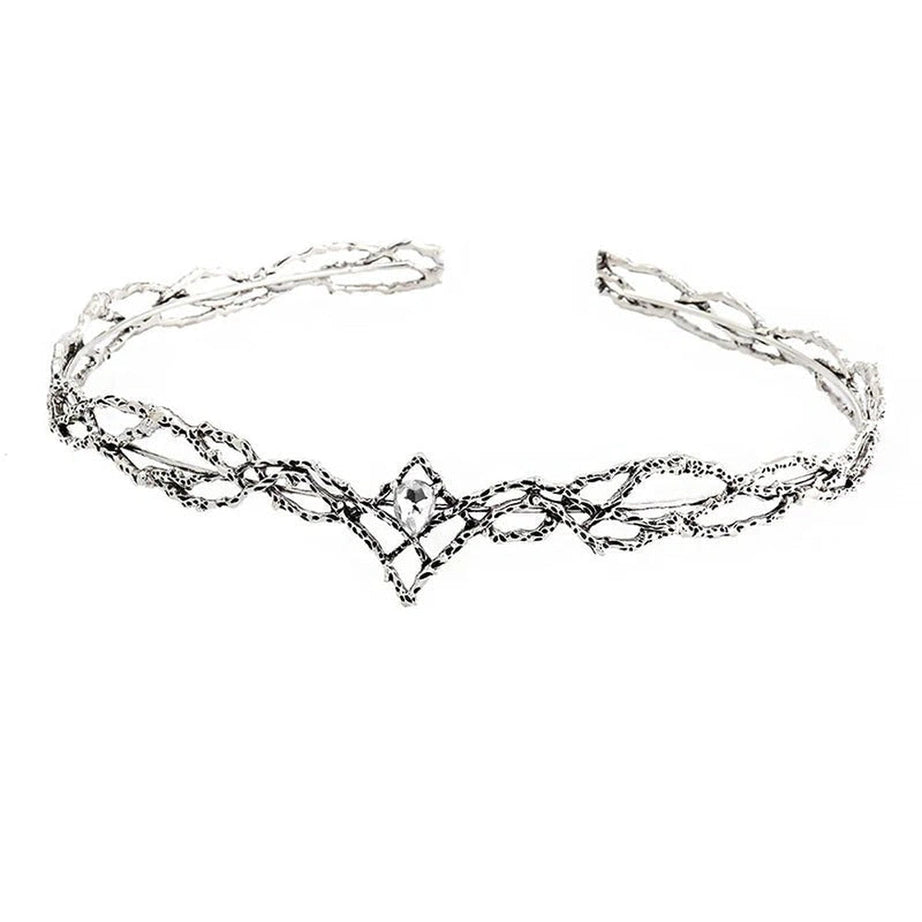 Aesthetic Elves Crown Tiara Silver White Shoptery