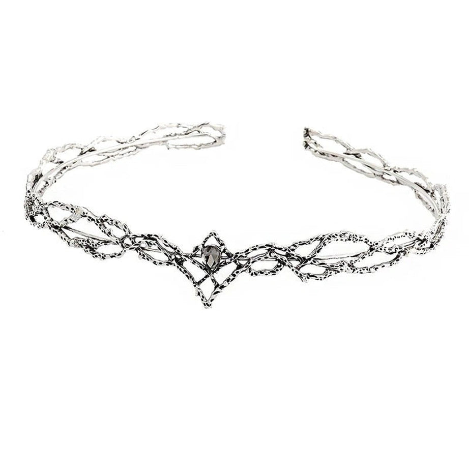 Aesthetic Elves Crown Tiara Silver Black Shoptery