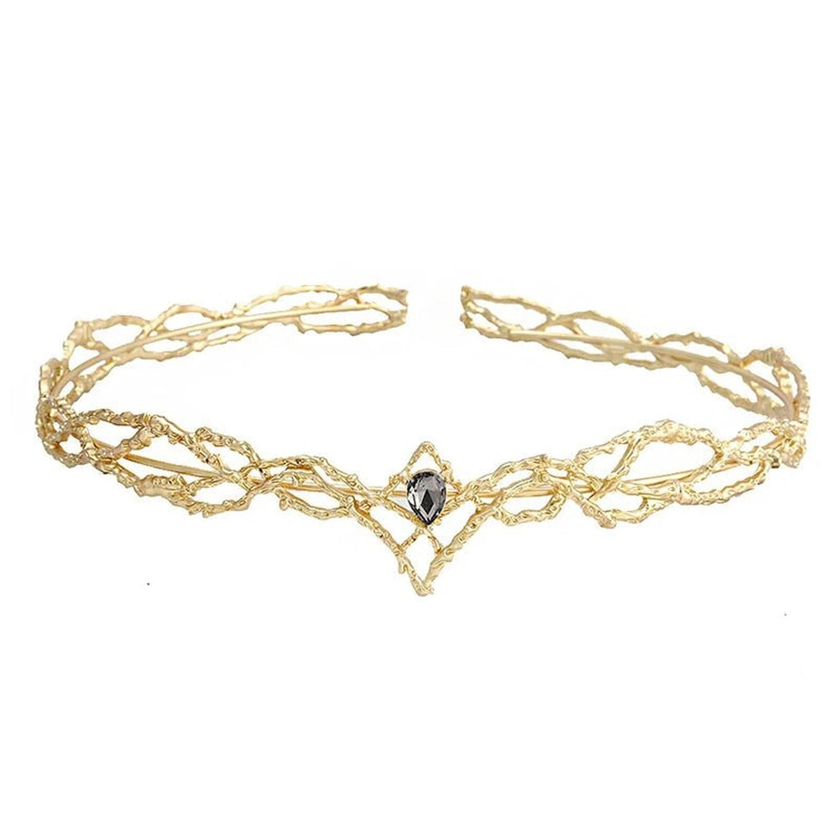 Aesthetic Elves Crown Tiara Gold Black Shoptery