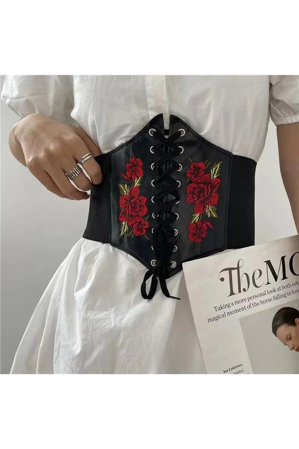 Embroidered Gothic Corset Belt - Corsets