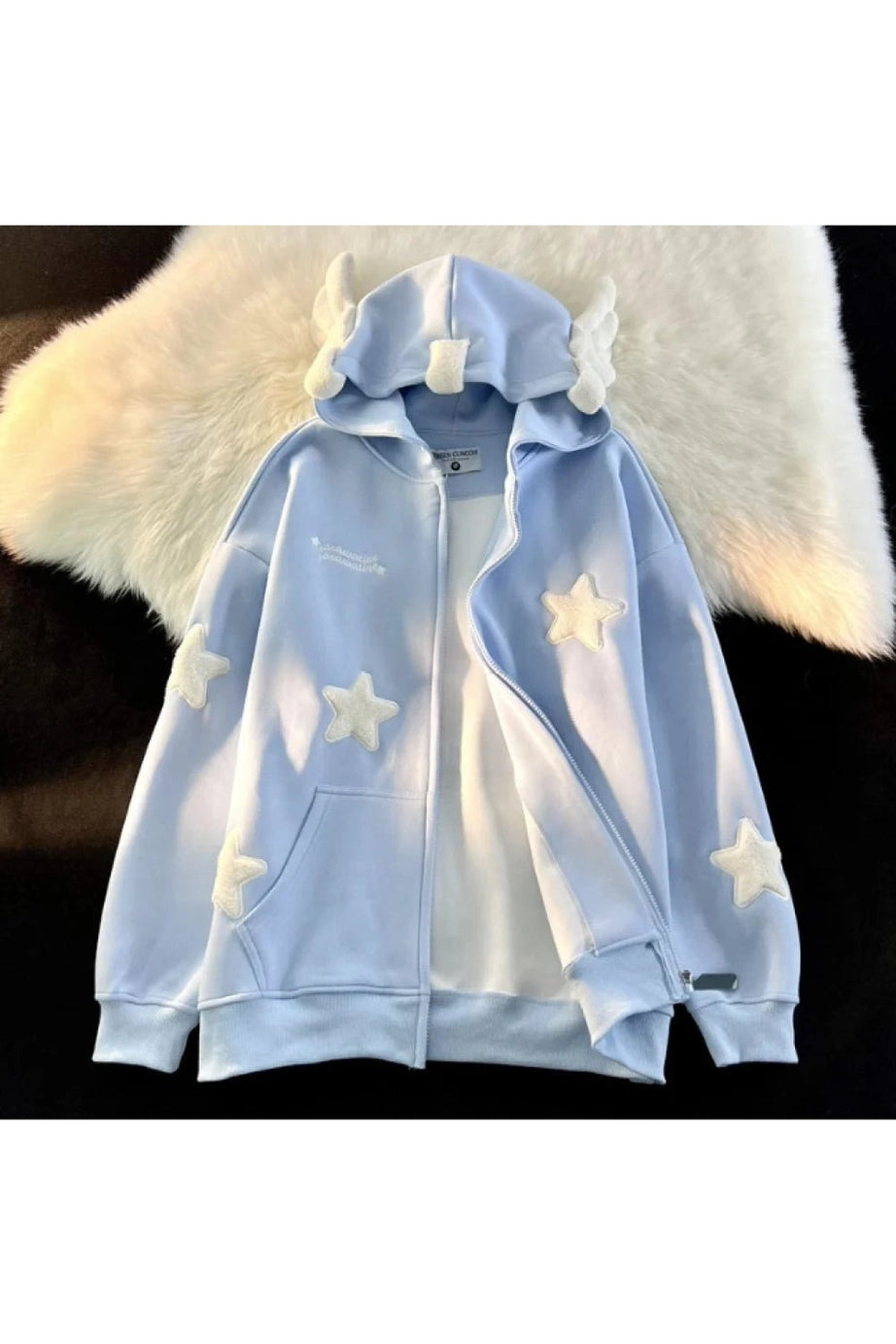 Embroidery Star Hoodie Coat -