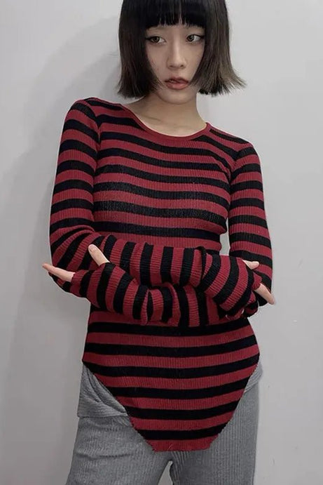 Emo Striped Sweater - Sweaters