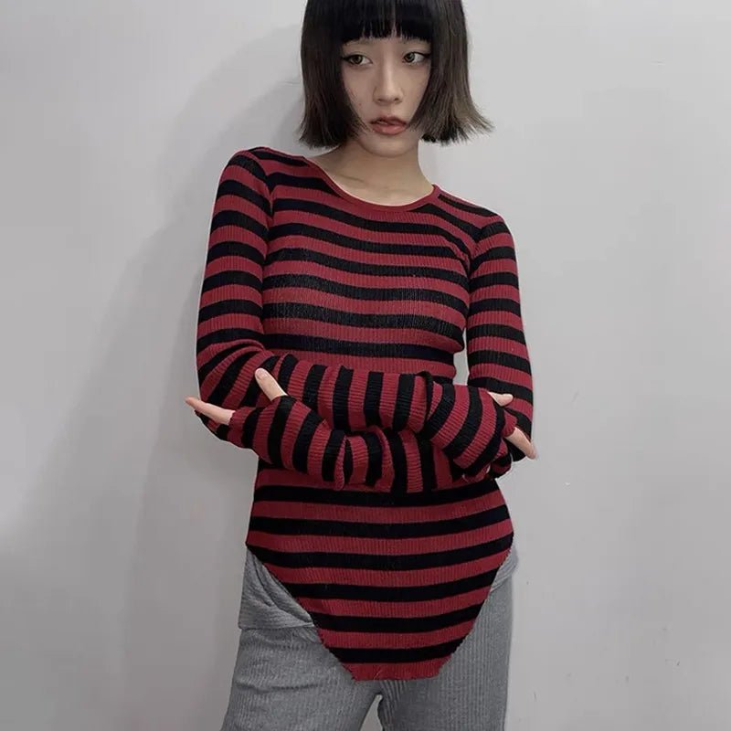 Emo Striped Sweater - Sweaters