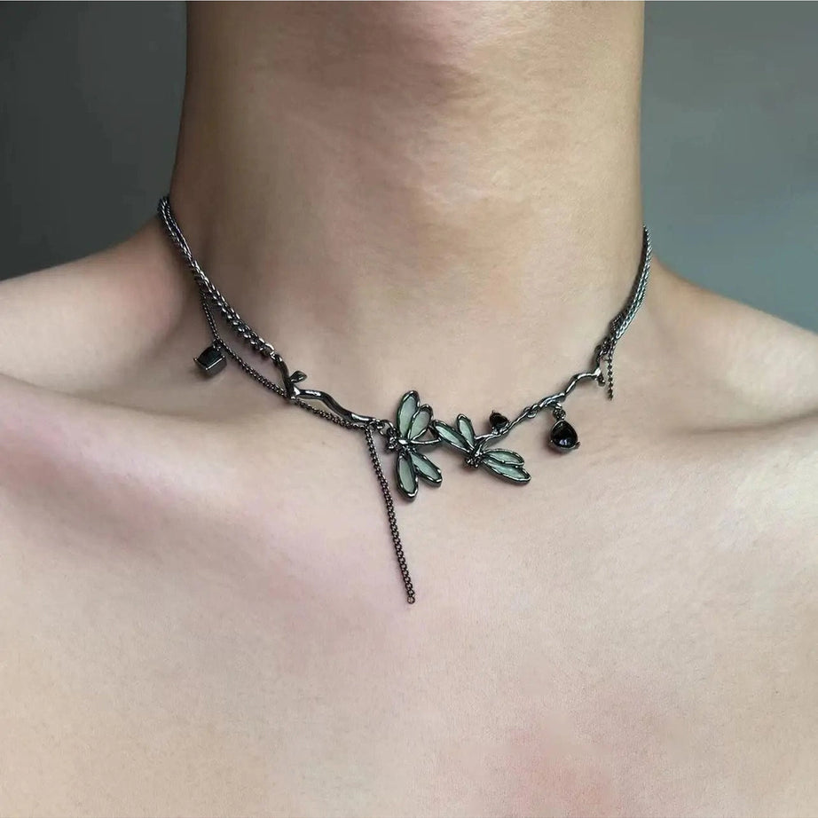 Enchanted Dragonfly Edgy Choker 001 Shoptery