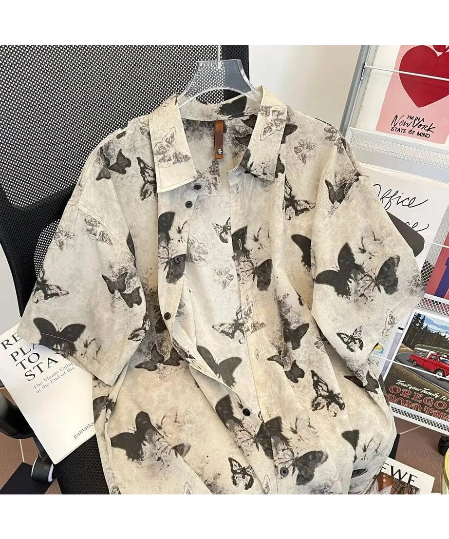 Ethereal Butterfly Print Shirt - Shirts