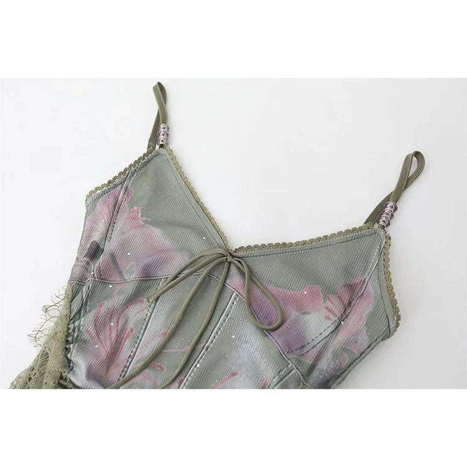 Edgy Ethereal Lace-Up Corset Top Shoptery