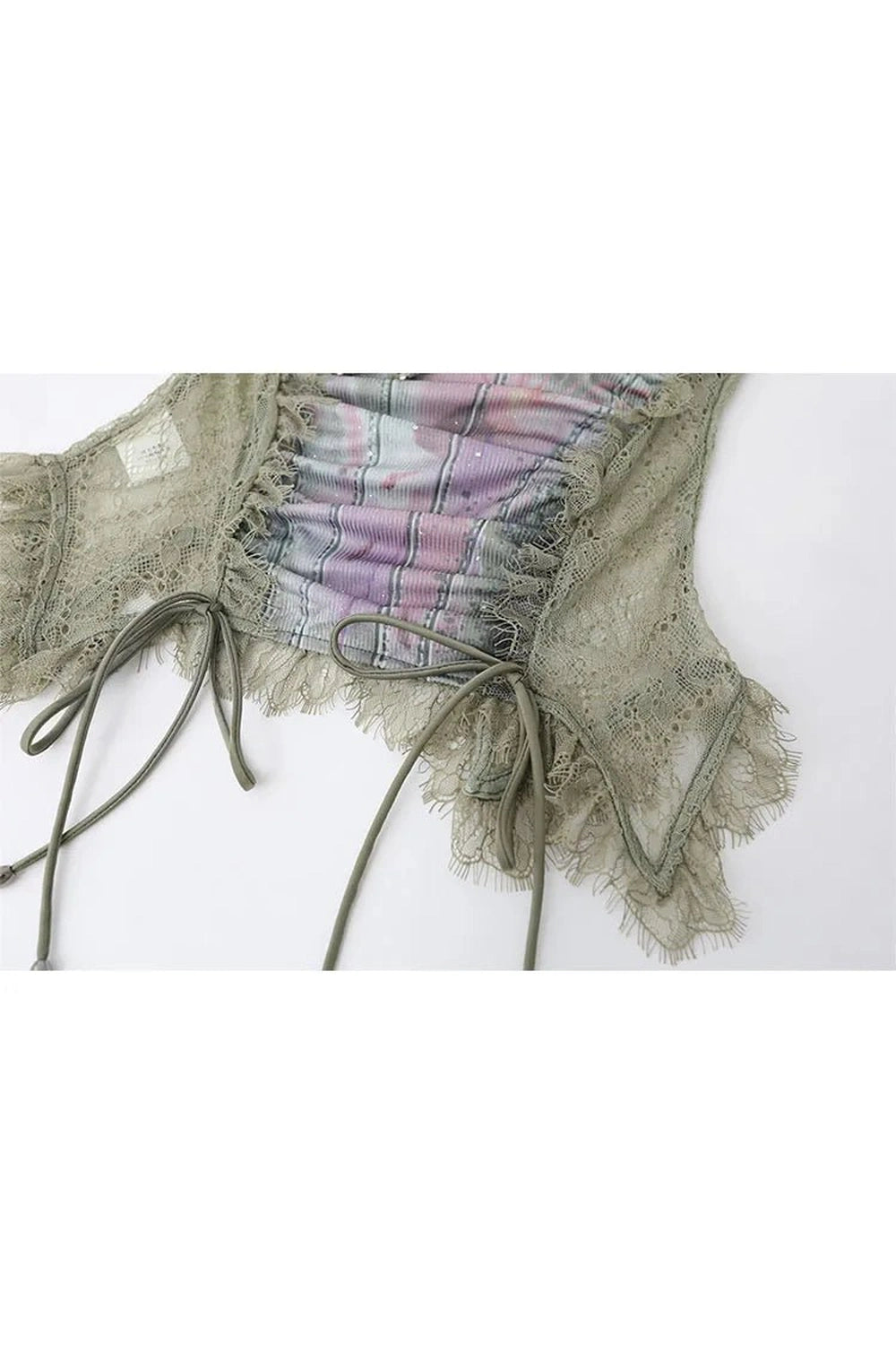 Edgy Ethereal Lace-Up Corset Top Shoptery