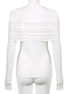 Off-Shoulder Alt Mesh Long Sleeve Top Shoptery