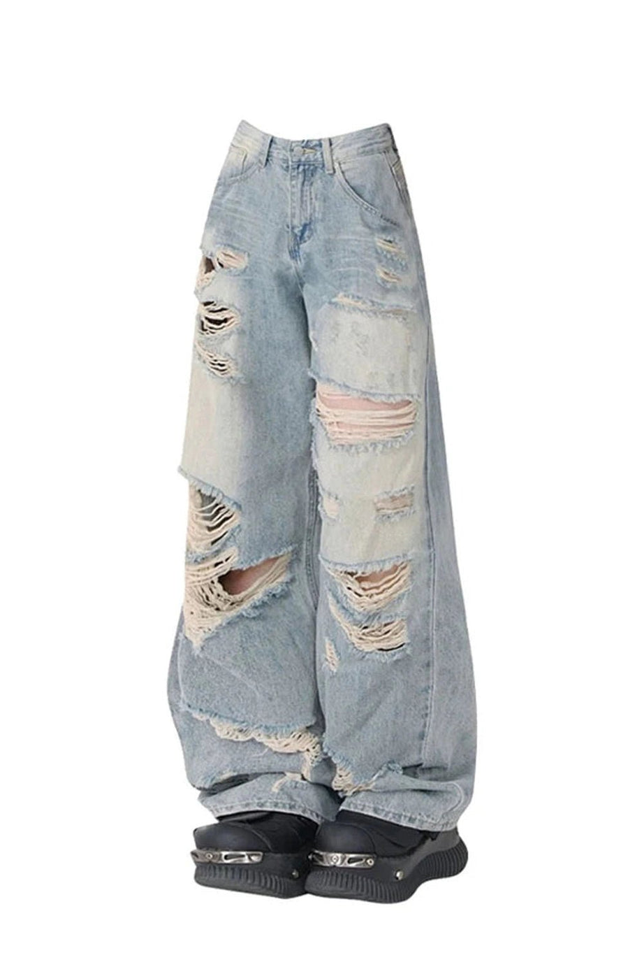 Extreme Distressed Baggy Jeans - Jeans