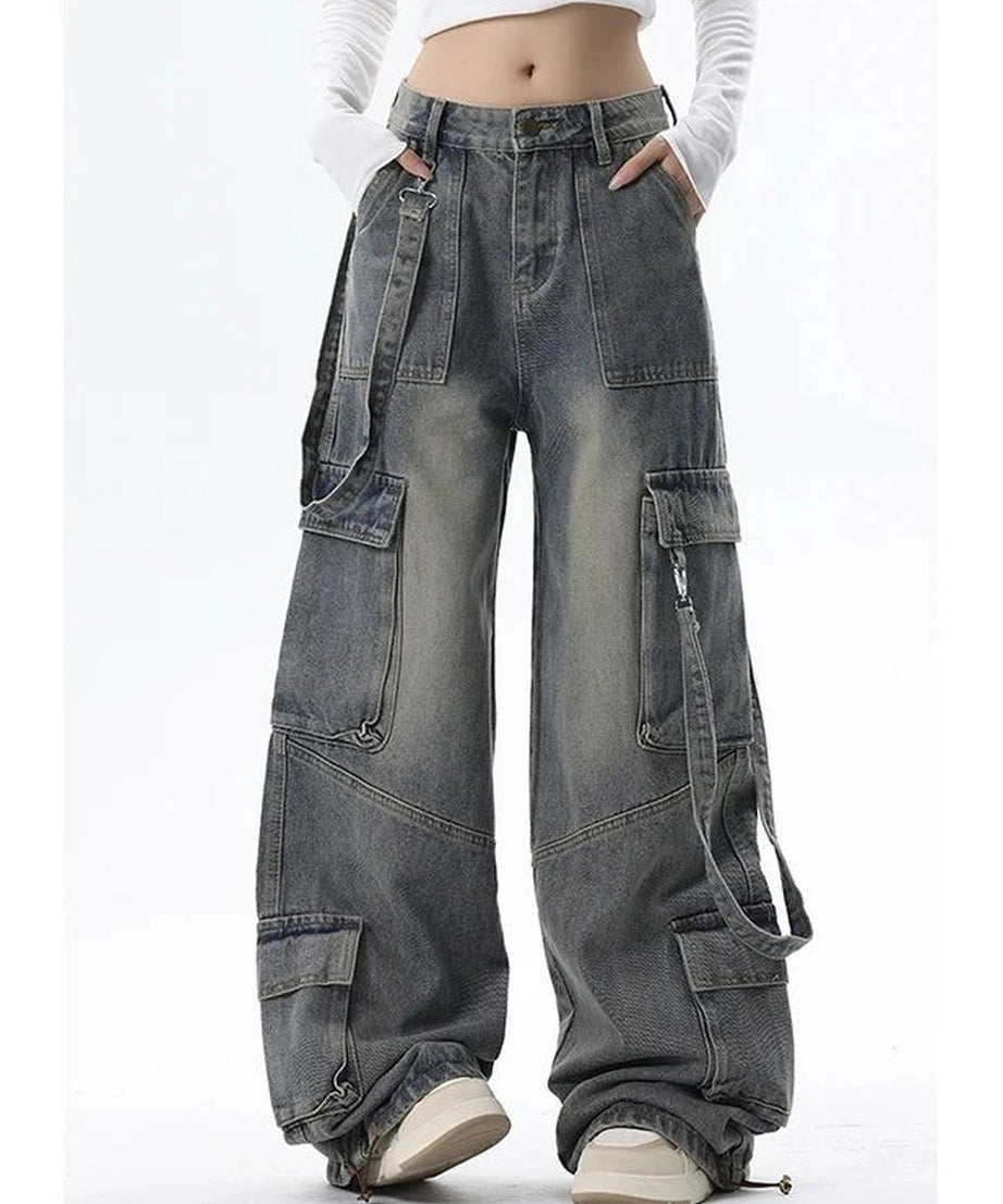 Extreme Wide - Leg Cargo Jeans - 