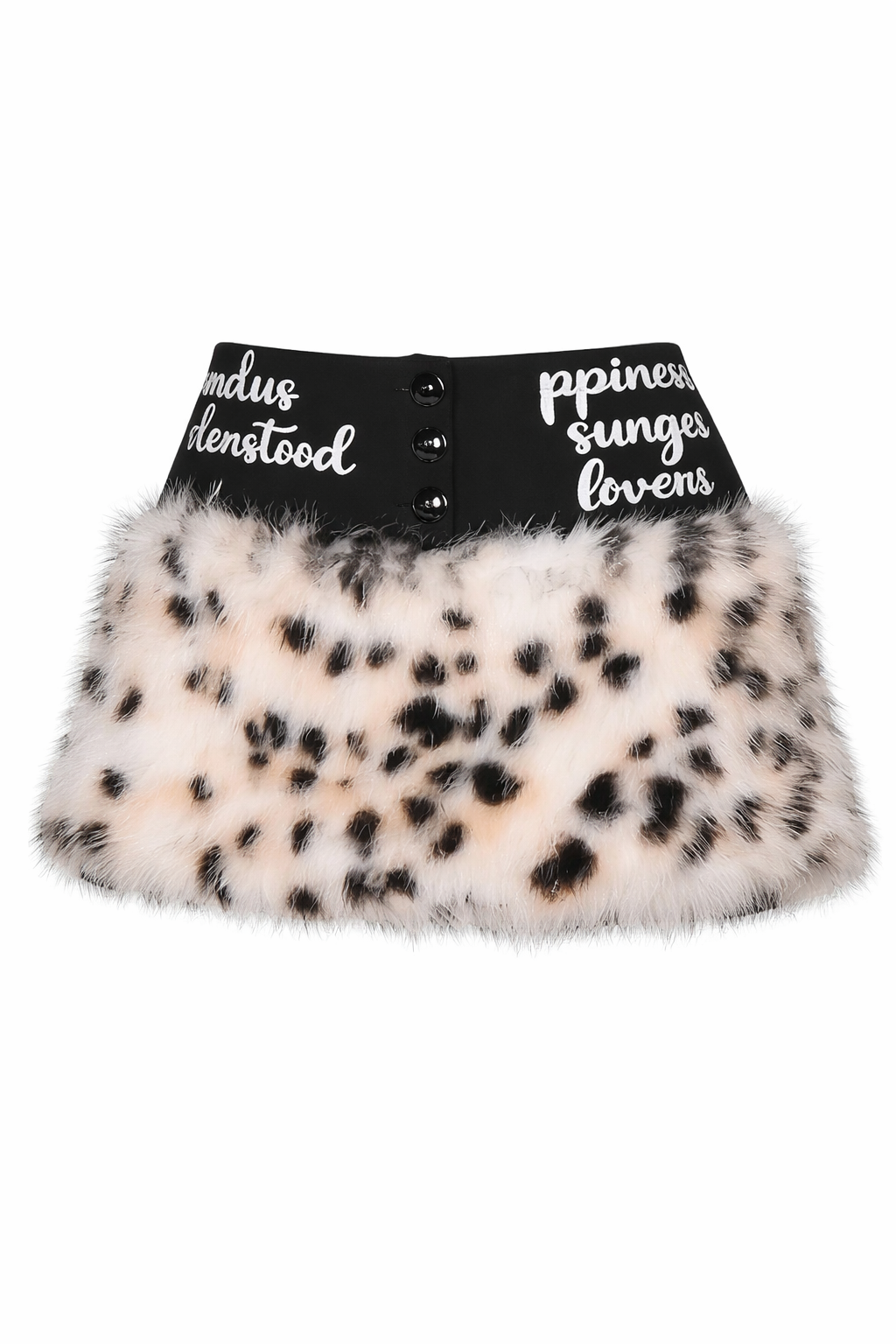Jirai Kei Leopard Faux Fur Lace Garter Mini Skirt Shoptery Main image