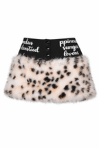 Jirai Kei Leopard Faux Fur Lace Garter Mini Skirt Shoptery