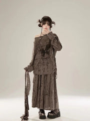 Faded Poetic Drape Edgy Outfit Set Shoptery