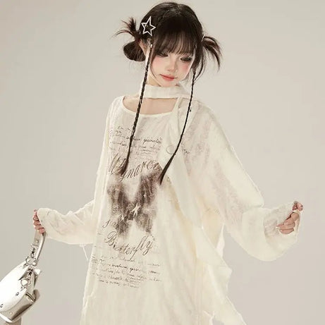 Faded Poetic Drape Edgy Outfit Set Light Apricot Top Shoptery