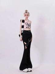 Alt Faith Buckled Flare Pants Shoptery