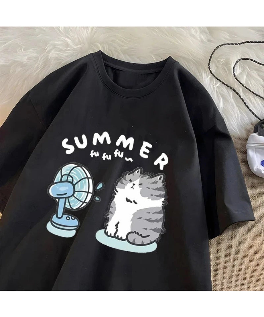 Fan Cat Graphic T - shirt - T - Shirts