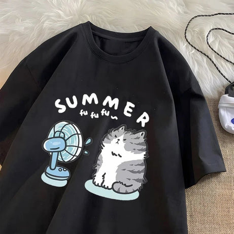 Fan Cat Graphic T - shirt - T - Shirts