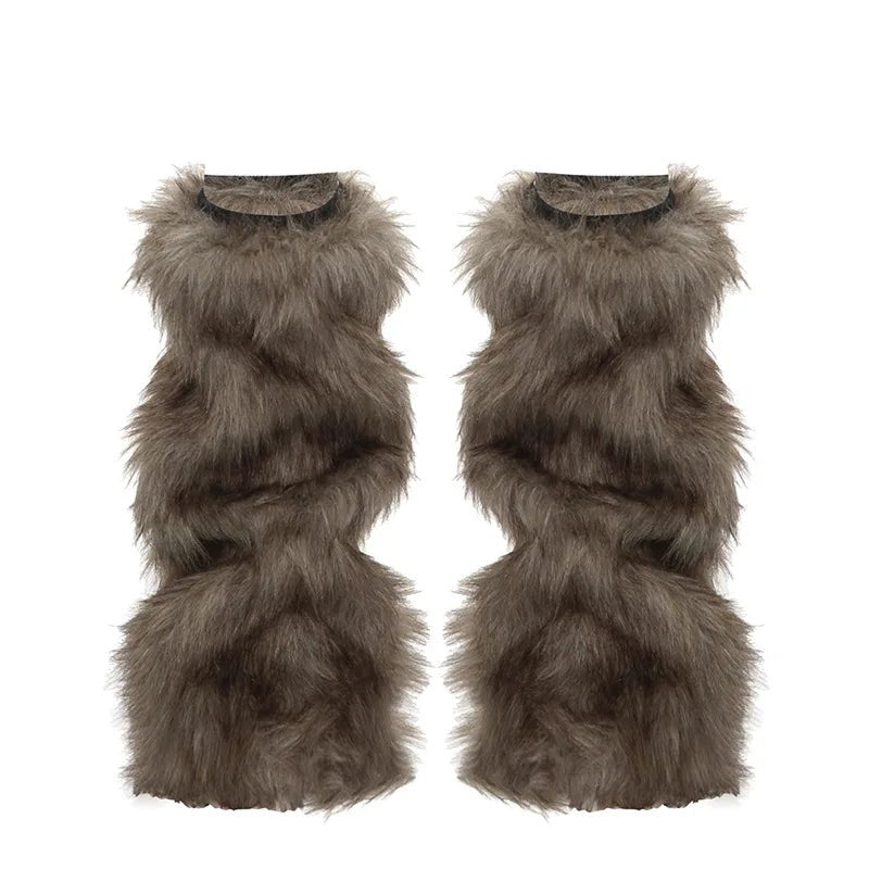 Feral Y2k Fuzzy Leg Warmers Shoptery