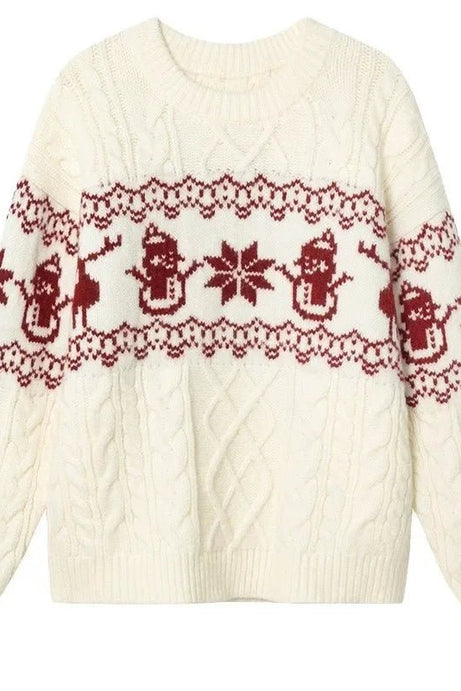 Festive Snowman Knit Sweater - Sweaters