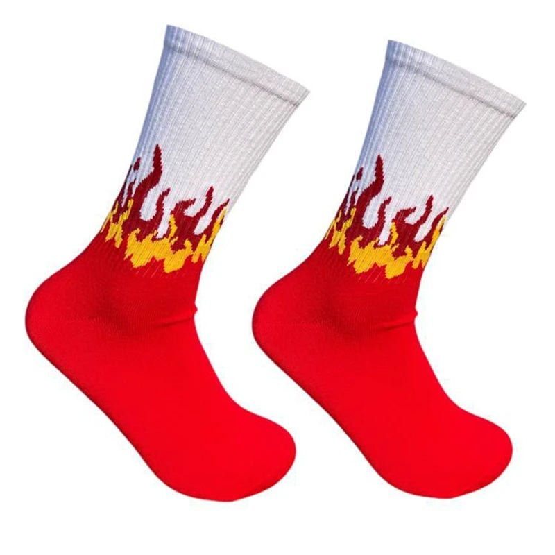 Edgy Flame Street Skateboard Socks Red One Size Shoptery