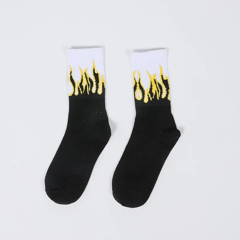 Edgy Flame Street Skateboard Socks black One Size Shoptery