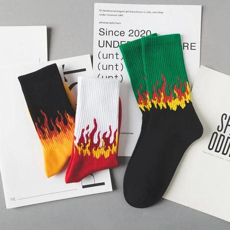 Edgy Flame Street Skateboard Socks Shoptery