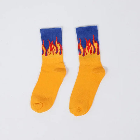 Edgy Flame Street Skateboard Socks Blue One Size Shoptery
