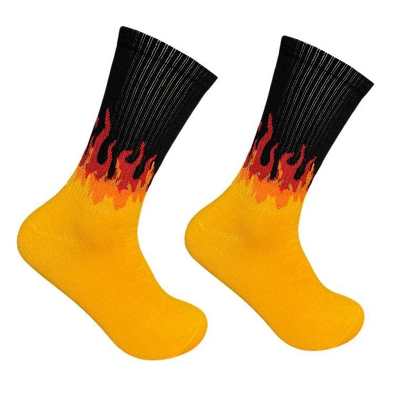 Edgy Flame Street Skateboard Socks Orange One Size Shoptery