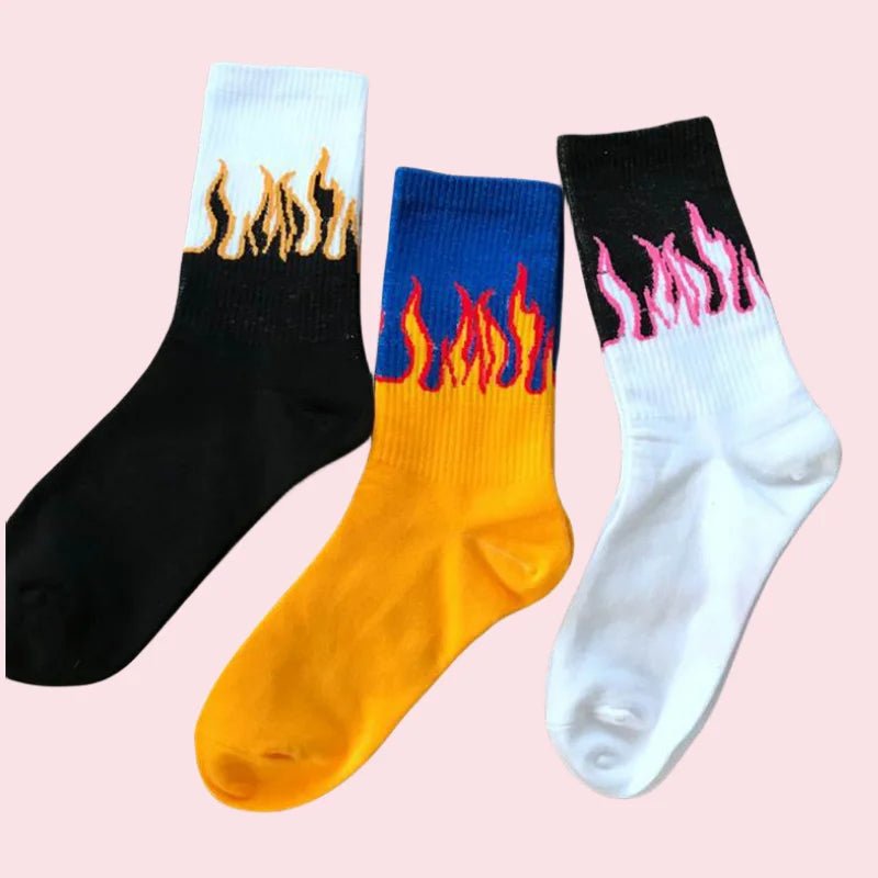 Edgy Flame Street Skateboard Socks Shoptery