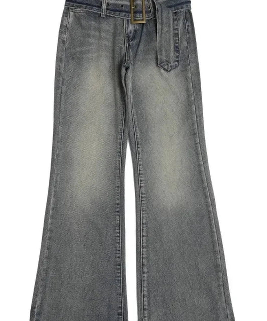 Flare Grunge Denim Pants -