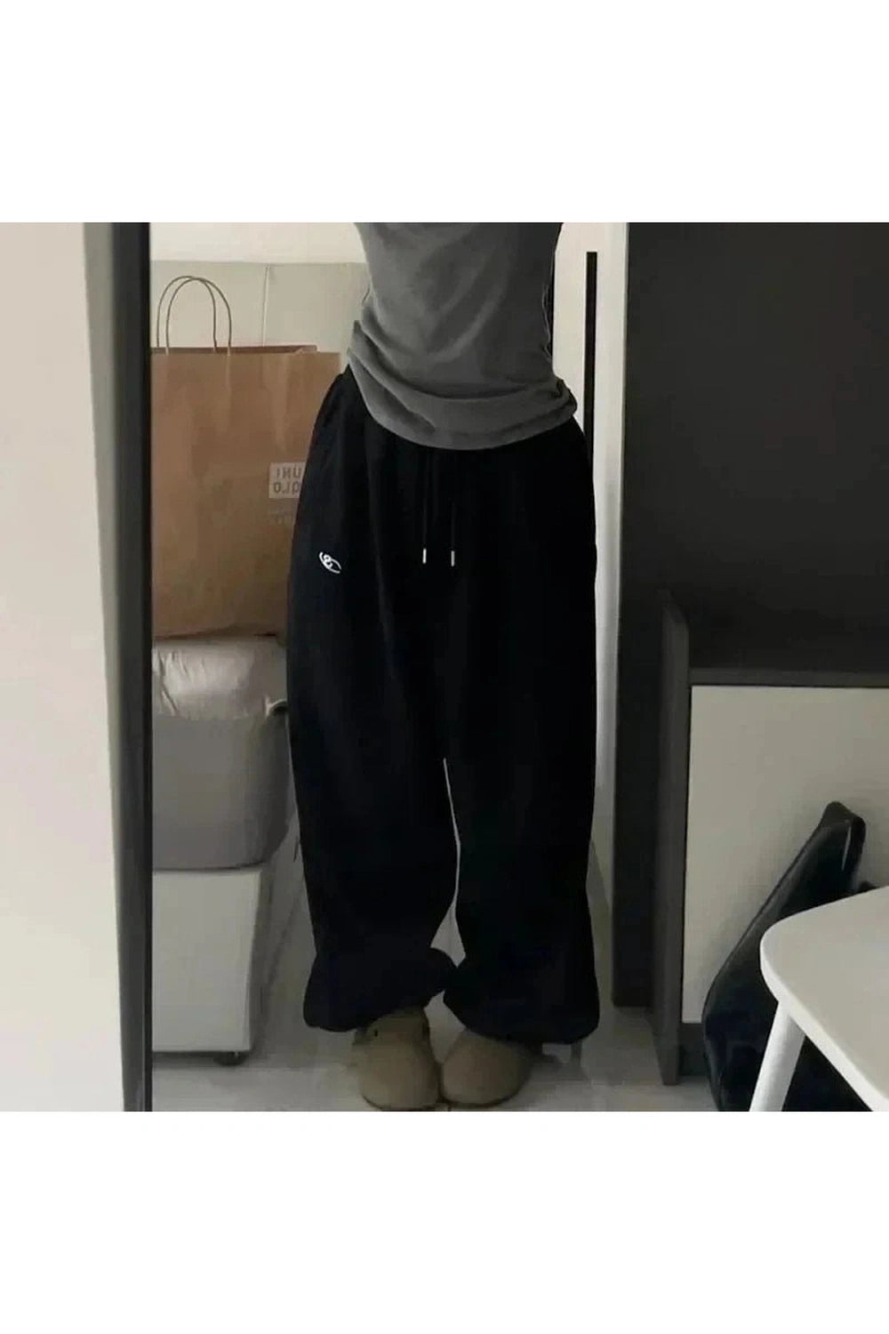 Fleece Wide Leg Sweatpants Shoptery