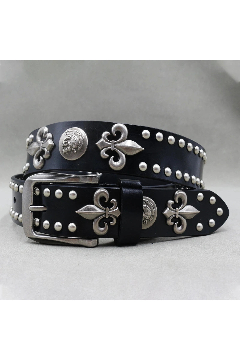 Alt Fleur-de-Lis Studded Gothic Belt Shoptery