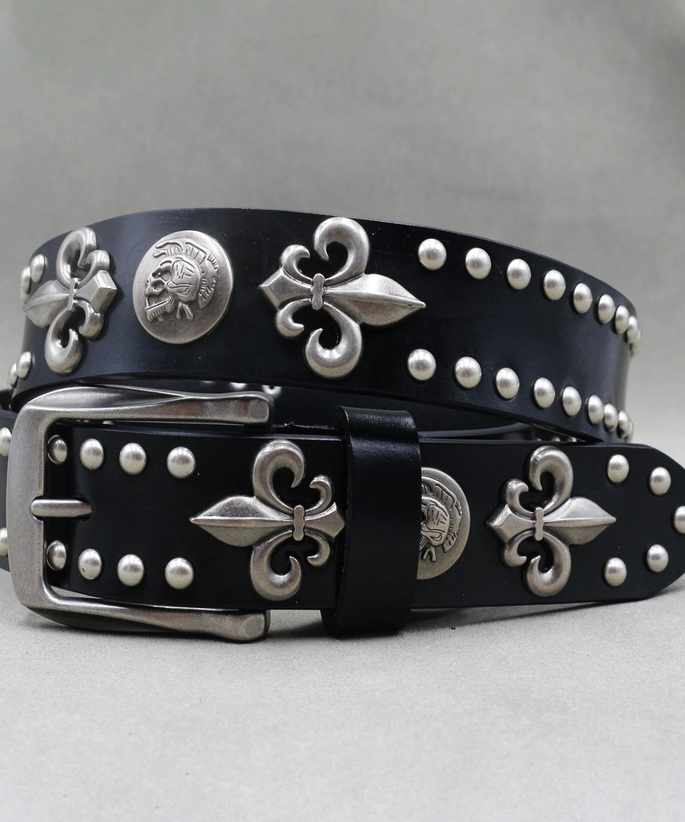 Fleur - de - Lis Studded Gothic Belt - Belts