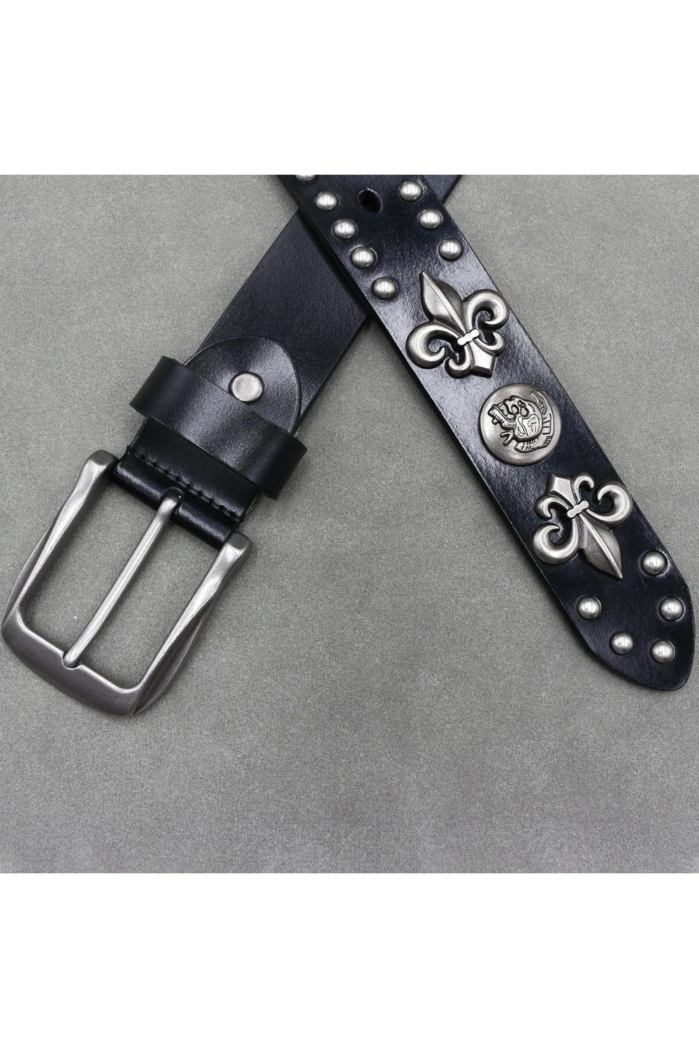 Alt Fleur-de-Lis Studded Gothic Belt Shoptery