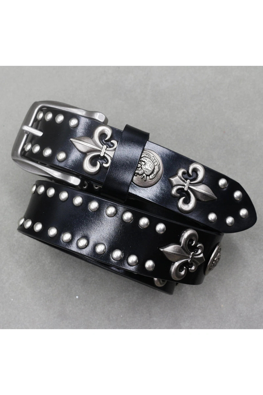 Alt Fleur-de-Lis Studded Gothic Belt Shoptery