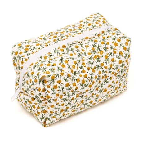 Floral Bloom Quilted Coquette Makeup Bag Orange 175mm 105mm 100mm Shoptery