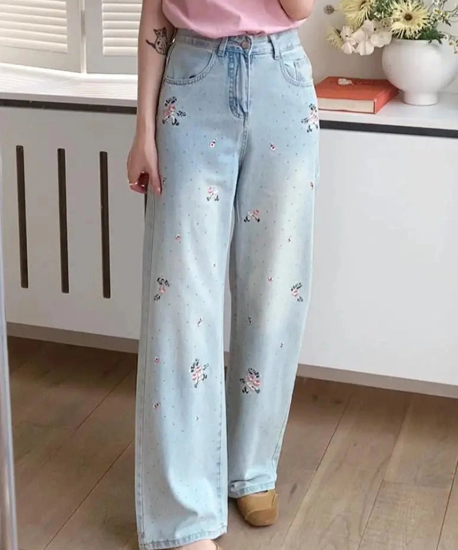 Floral Dream Wide - Leg Jeans - Jeans