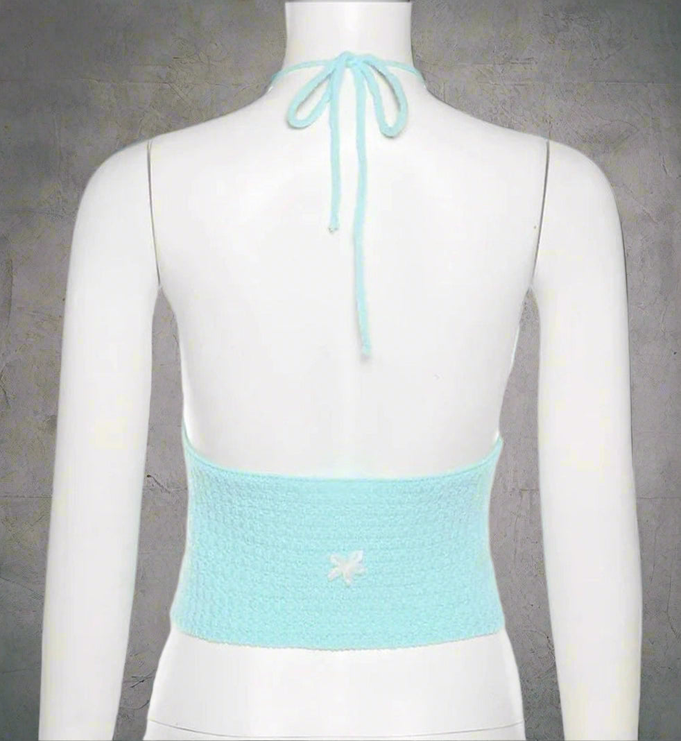 Floral Halter Crop Top Shoptery