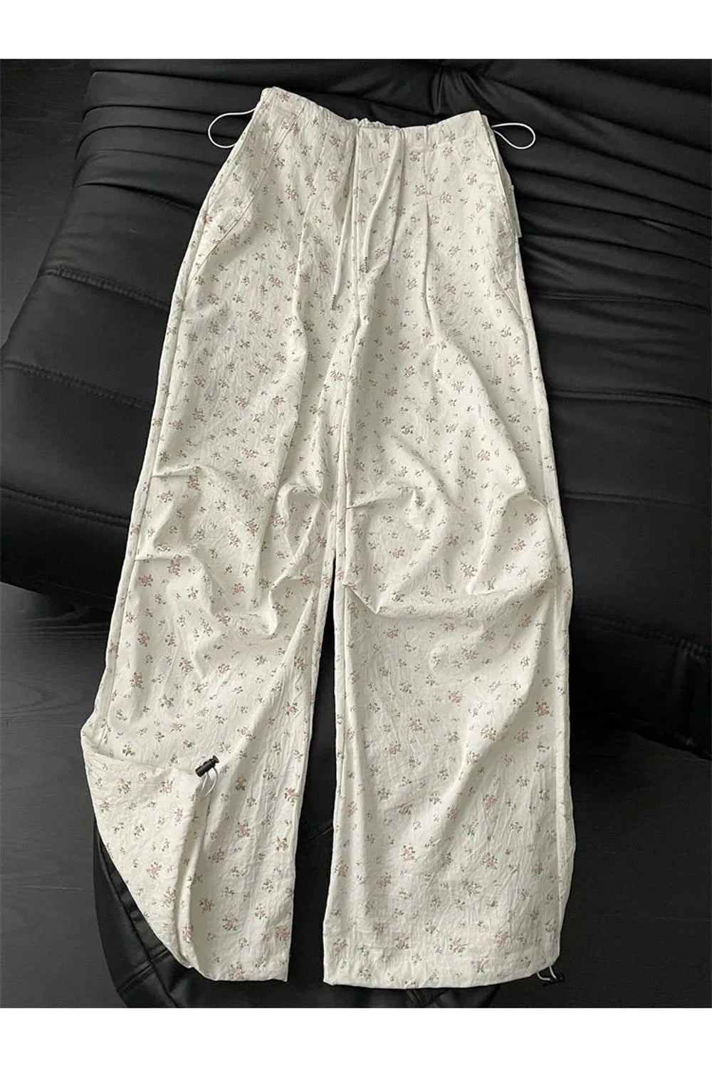Y2k Floral Serenity Wide-Leg Pants Shoptery