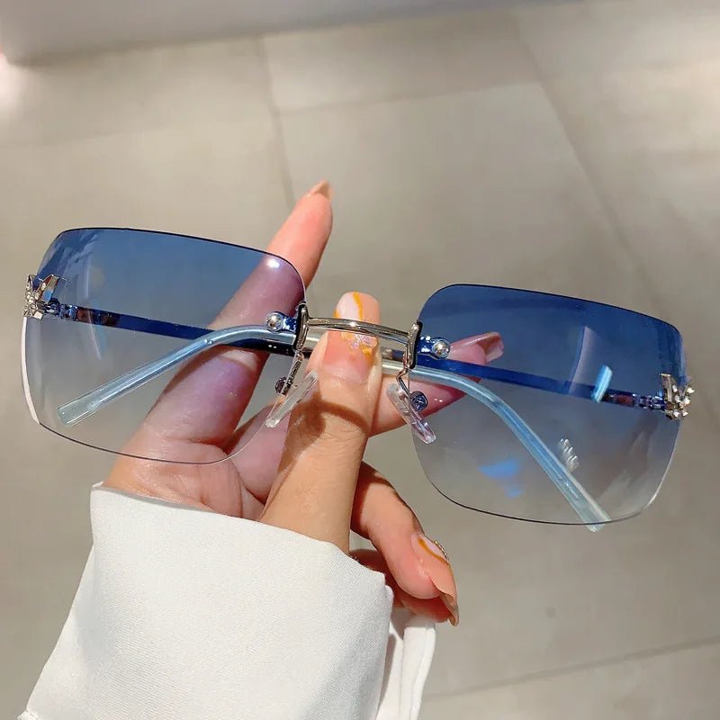 Y2k Flutter Glow Rimless Sunglasses Shoptery