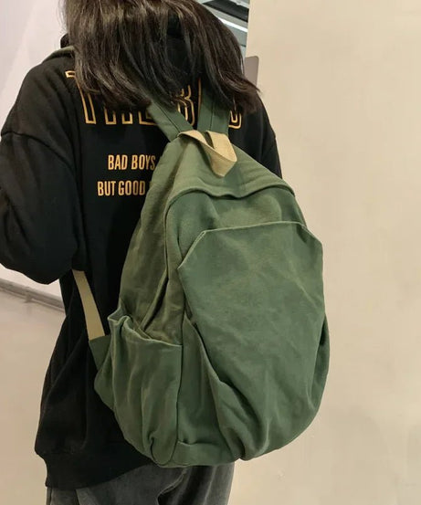 Forest Green Canvas Backpack - Backpacks