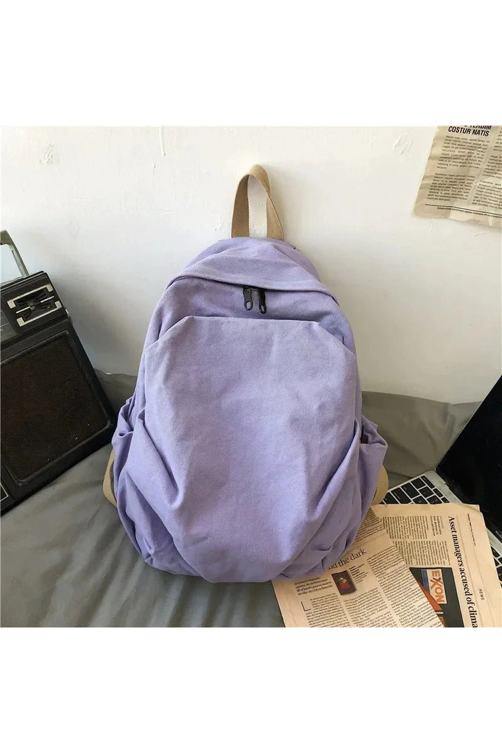 Forest Green Canvas Backpack PURPLE Shoptery