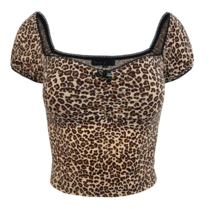 French Leopard Crop Top - Crop Tops