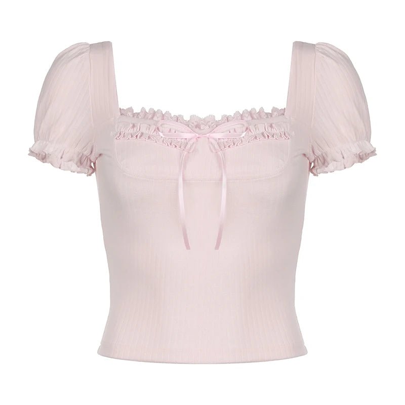 Frill Lace Bow Top - Shirts & Tops
