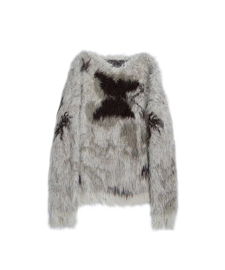 Frostbite Fuzzy Cross Sweater - Sweaters