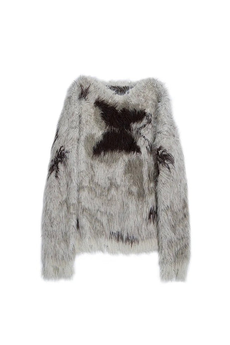 Frostbite Fuzzy Cross Sweater - Sweaters