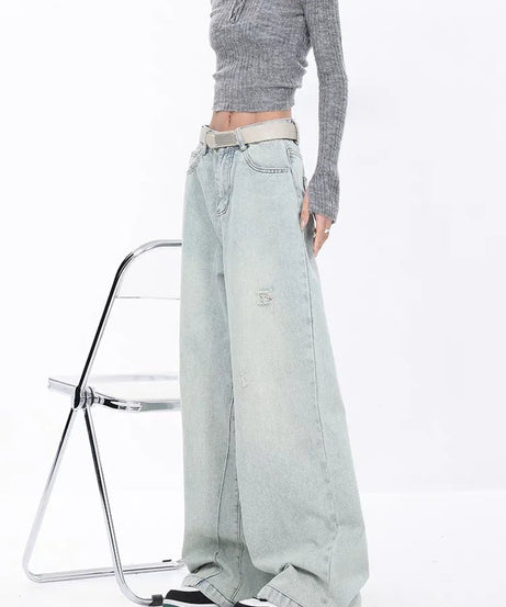 Frosted Sage Wide - Leg Jeans - Jeans