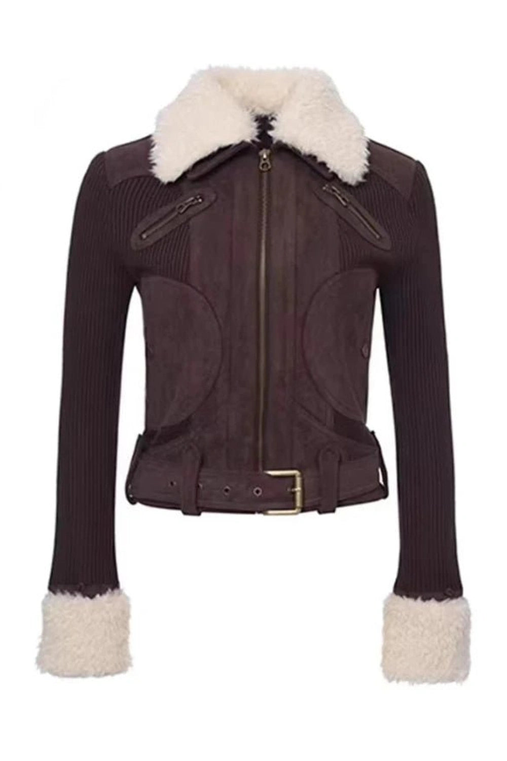 Furry Aviator Bomber Jacket - Coats & Jackets