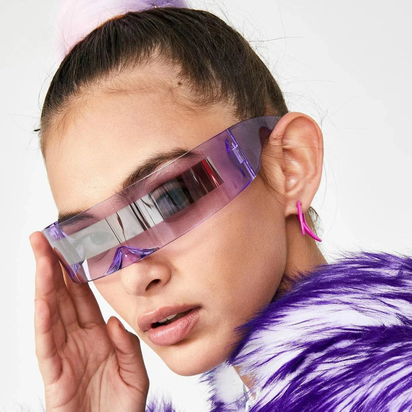 Y2k Futurewave Chrome Sunglasses PURPLE MULTI Shoptery